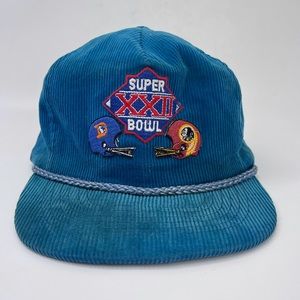 Super bowl XXII 22 Corduroy Blue Hat vintage rare